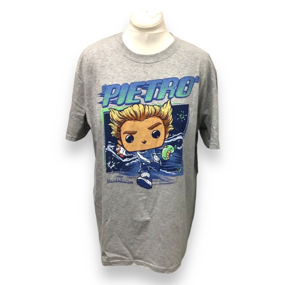 Marvel Unisex Wandavision Funko Pop Tee Pietro Maximoff Graphic T-Shirt Grey XL